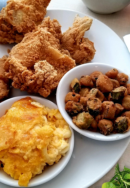 Mary Mac's Tea Room signature dishes Chicken and Dumplings, Slow Cooked Beef Pot Roast, Chicken Fried Chicken, Meat Loaf.